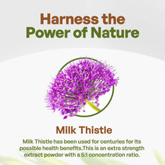 Go Nutra Milk Thistle powder scoop measures an easy-to-use dose.