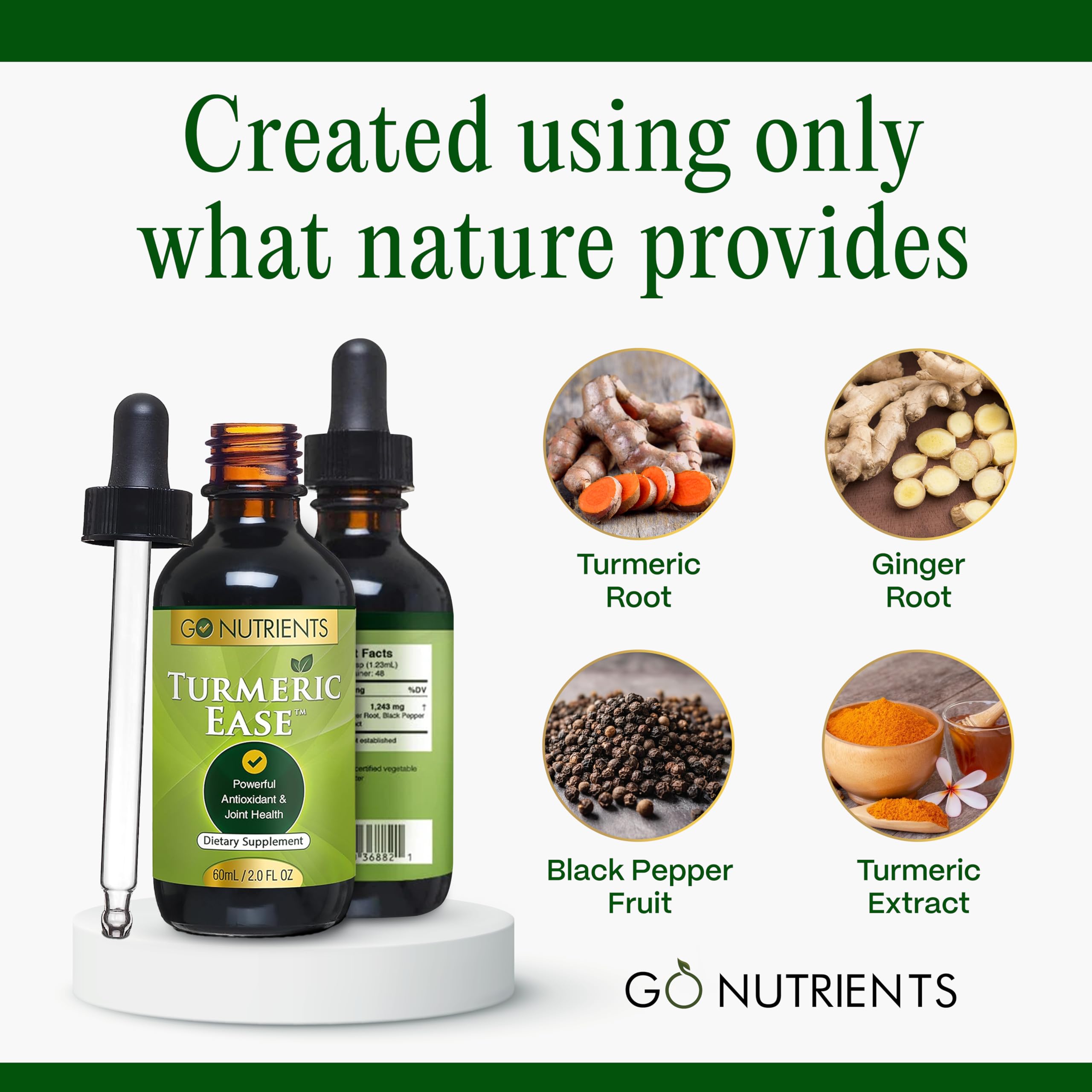 Go Nutrients Turmeric Ease black-pepper-closeup highlights improved curcumin absorption.