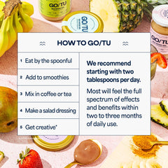 GO/TU Sea Moss Gel label closeup highlights clean sourcing and ingredients
