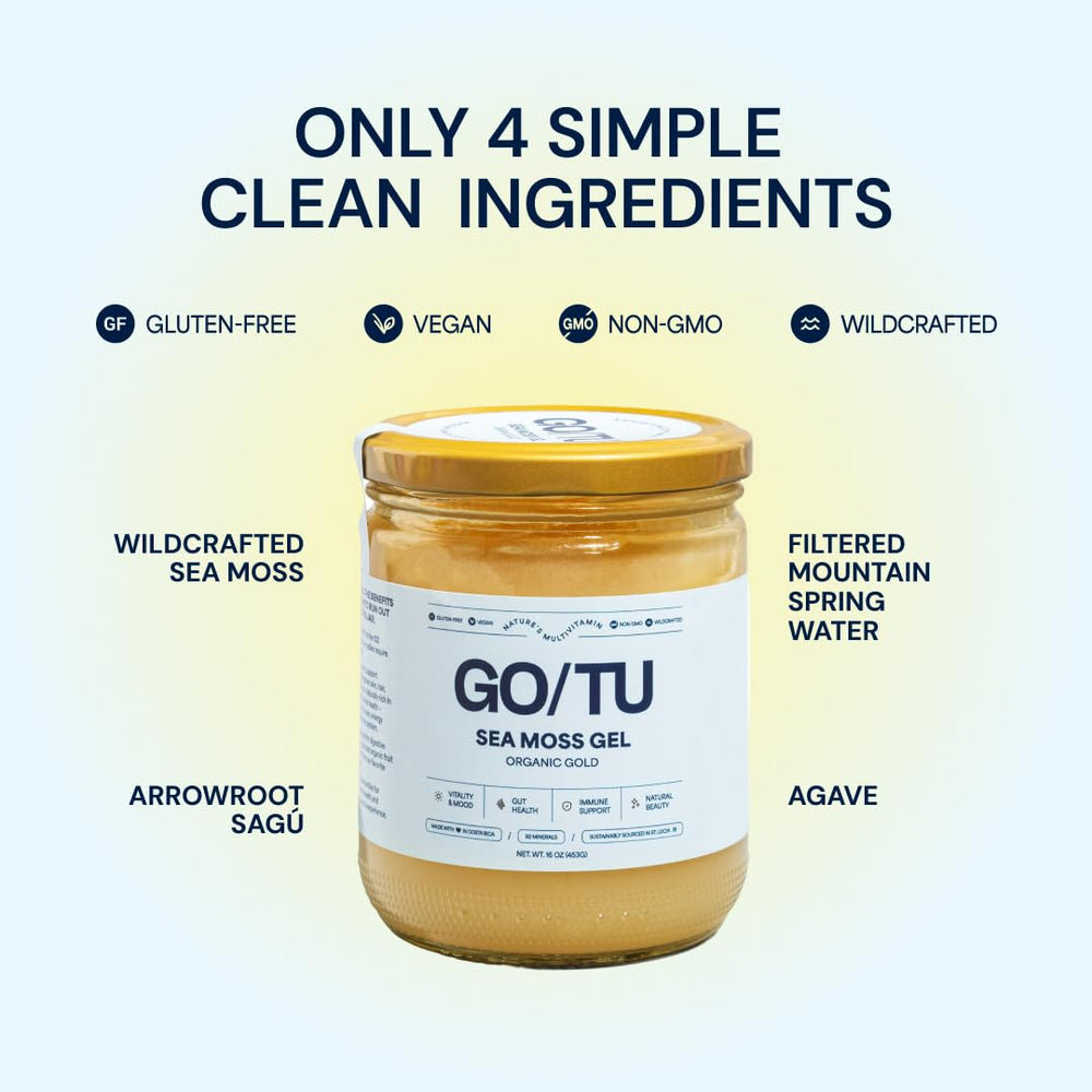 GO/TU Sea Moss Gel pour demonstrates smooth texture ideal for shakes
