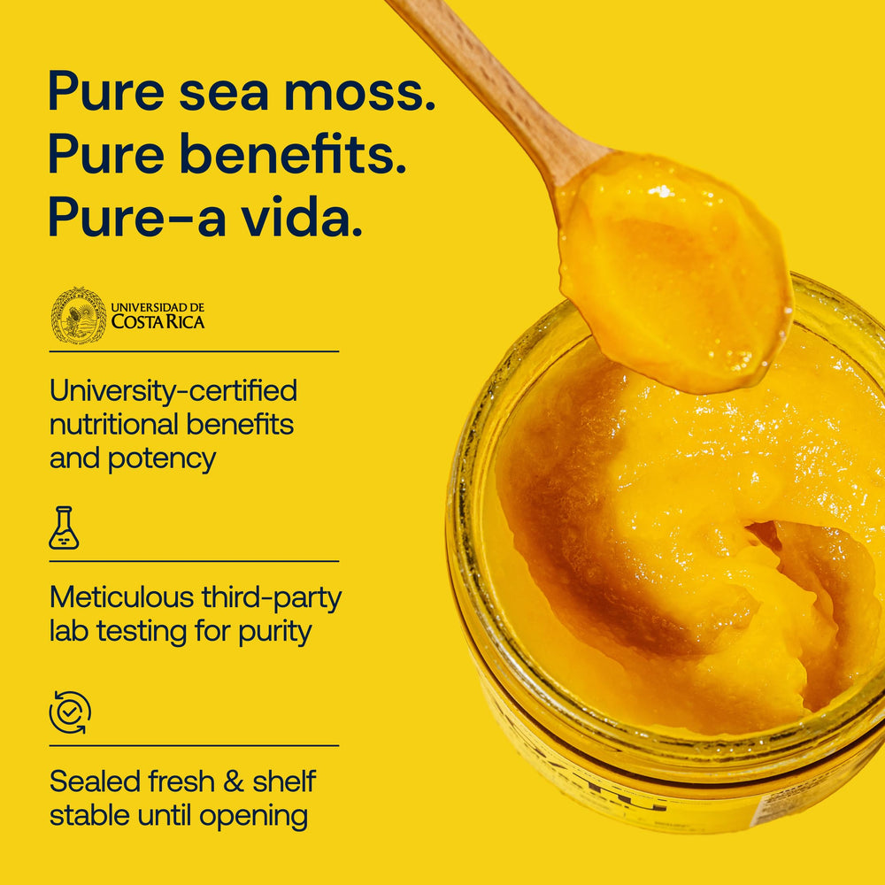 GO/TU Sea Moss Gel seal and label emphasizing shelf-stable freshness