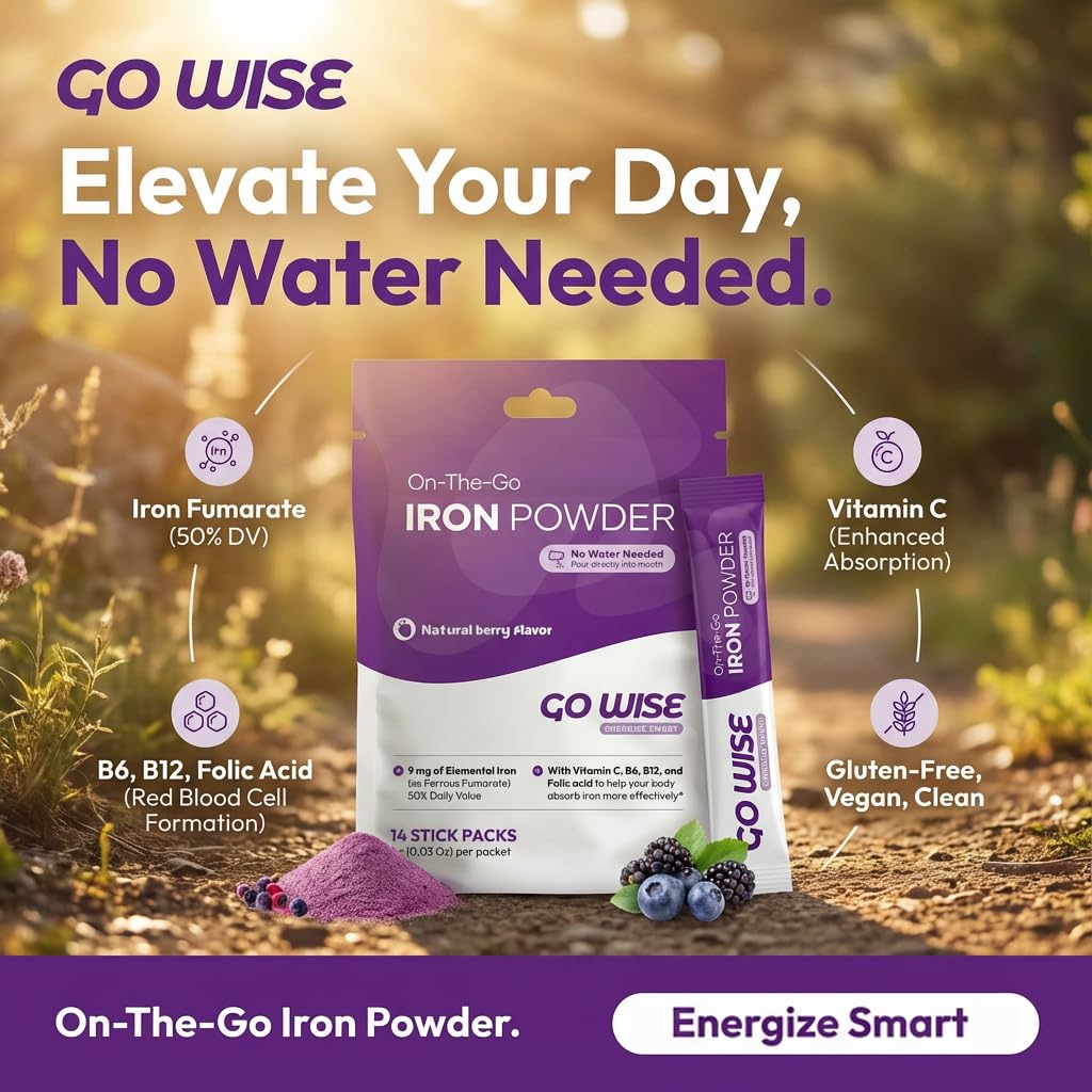 Go Wise Iron fast-dissolving powder for quick routines.