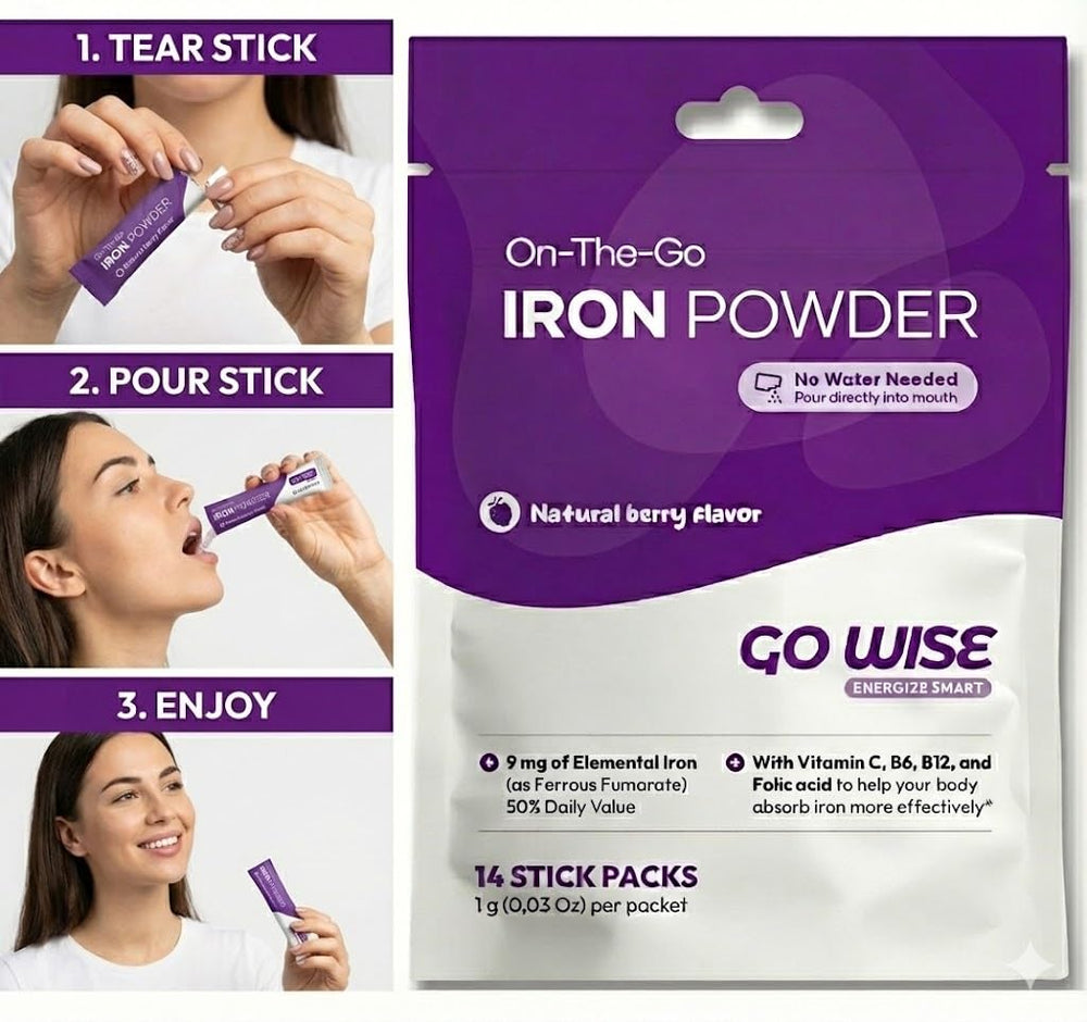 Go Wise Iron powder with Vitamin C designed for improved absorption.