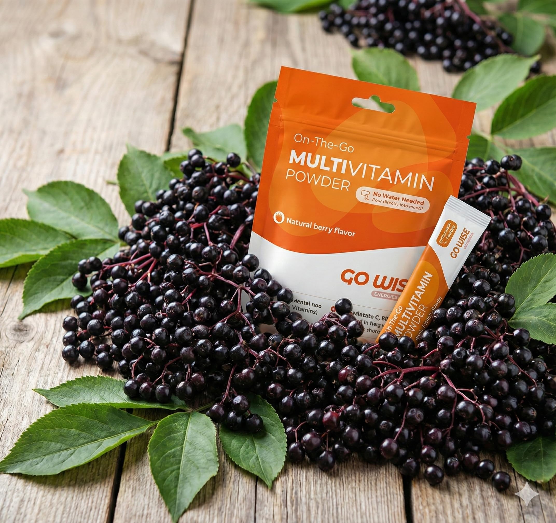Go Wise On The Go berry flavor powder mixes smoothly for daily nutrition.