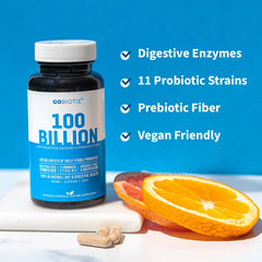 GOBIOTIX capsules inside bottle demonstrating easy daily probiotic routine.