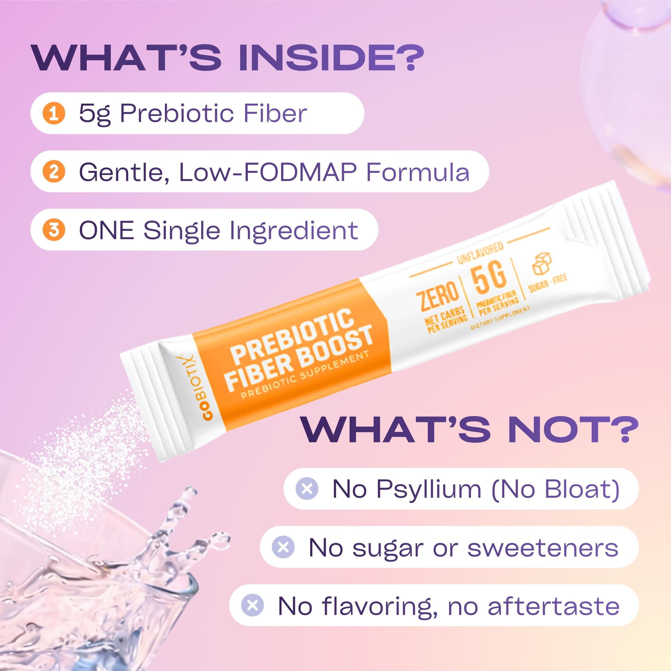 GoBiotix fiber stirred into coffee for a tasteless daily boost.
