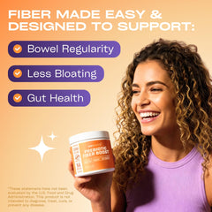 GOBIOTIX prebiotic fiber powder stirred into a smoothie for digestion