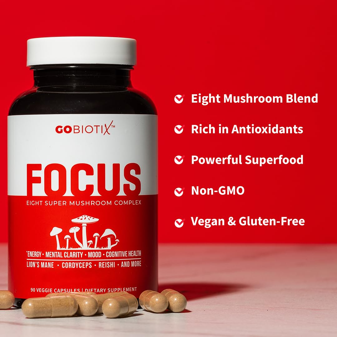 GOBIOTIX vegan gluten-free capsules resting on bottle, easy daily use
