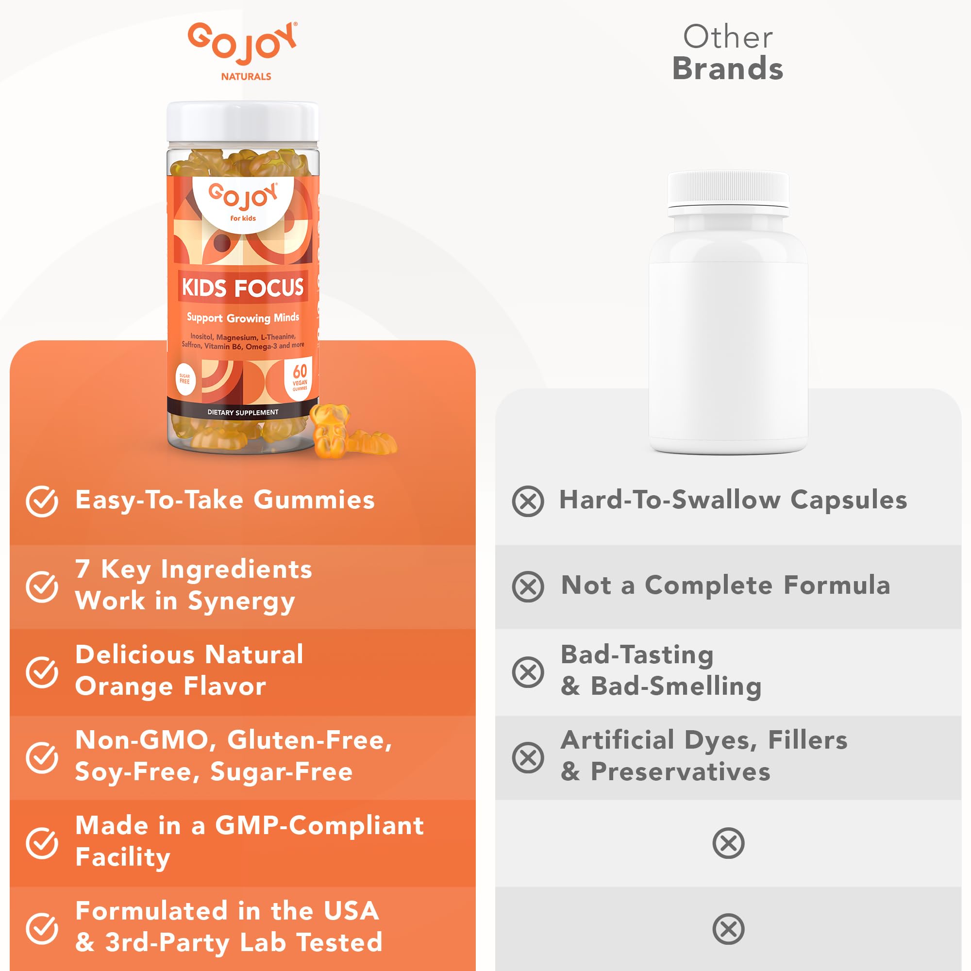 GOJOY NATURALS vegan and gluten-free badge on packaging.
