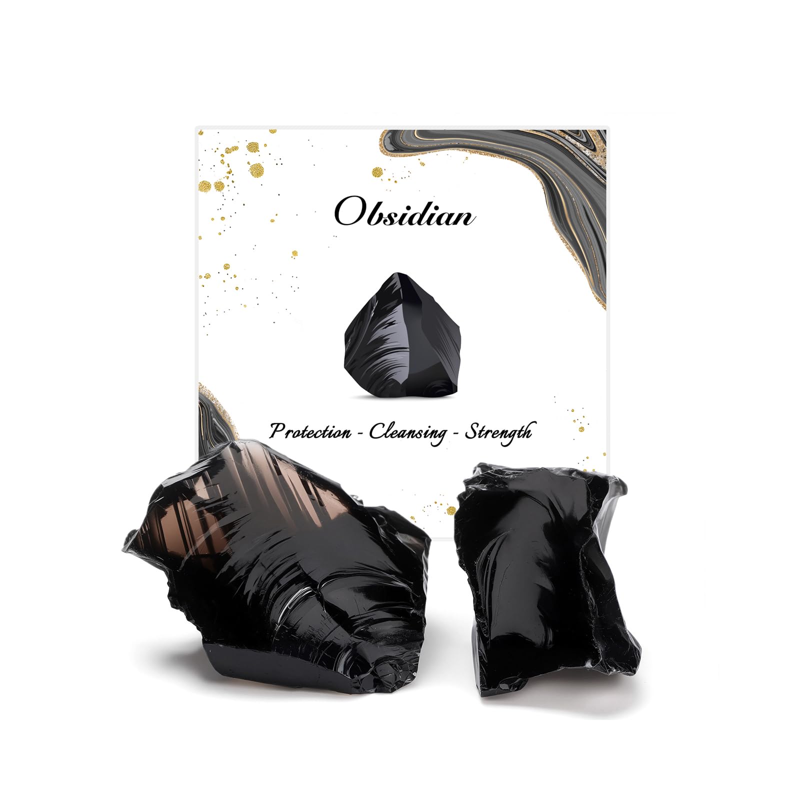 GolbalJew Obsidian raw stone 1-2in in natural state, ideal for meditation and collection.