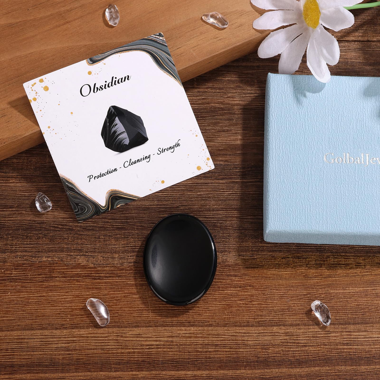 GolbalJew Obsidian thumb stone size comparison highlighting portable design