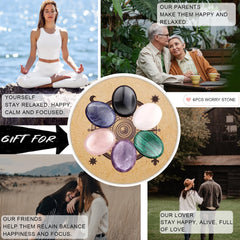 GolbalJew thumb worry stone clear quartz for steady attention and mindful breathing