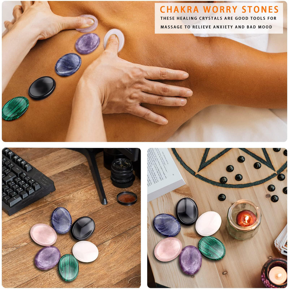 GolbalJew thumb worry stone lapis lazuli for clear communication and inner balance