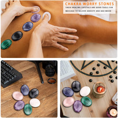 GolbalJew thumb worry stone lapis lazuli for clear communication and inner balance