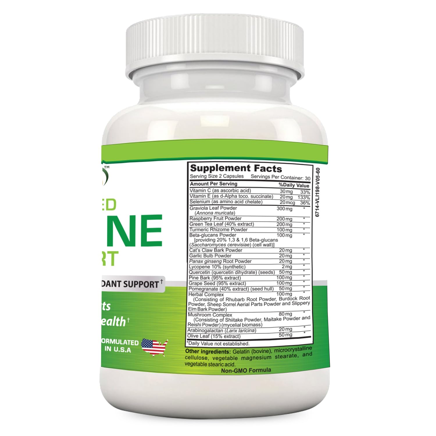 Gold Banner Immune Support bottle label emphasizes natural ingredients and immune support