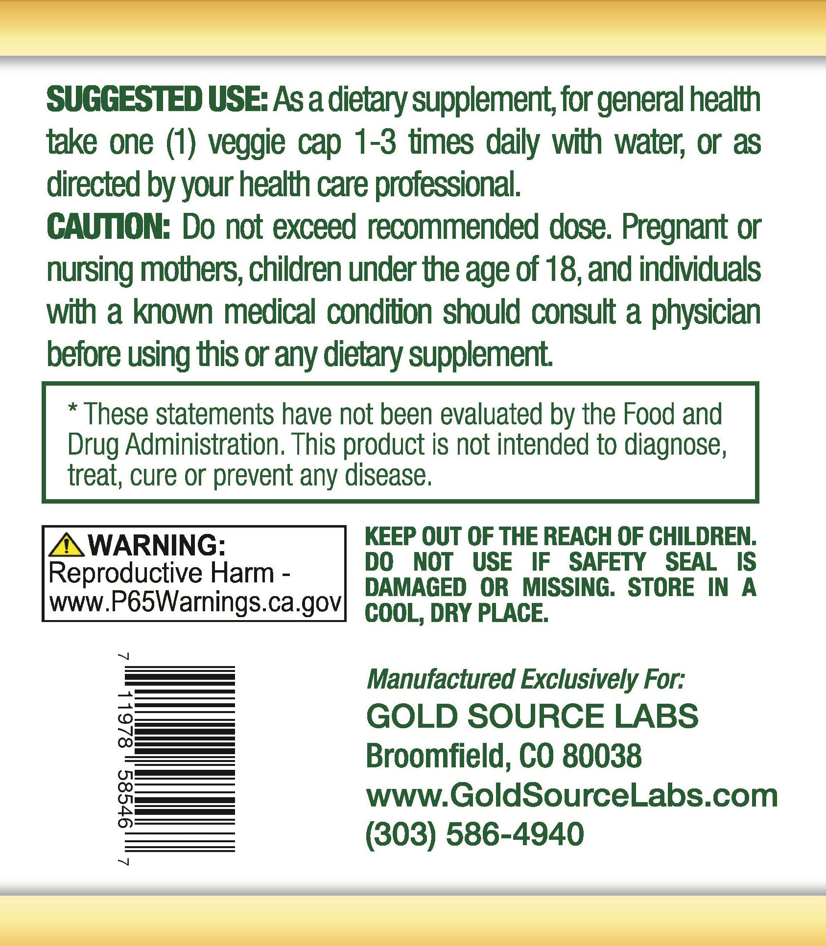 GMP and Kosher certification seals on packaging signal quality standards.