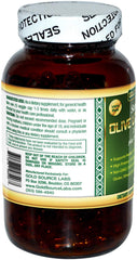 Capsules arranged to show 400 mg per serving in a full-spectrum olive leaf blend for daily wellness.