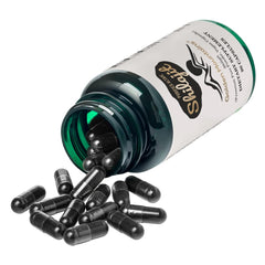 Golden Mountains Shilajit capsules in bottle front for daily vitality.