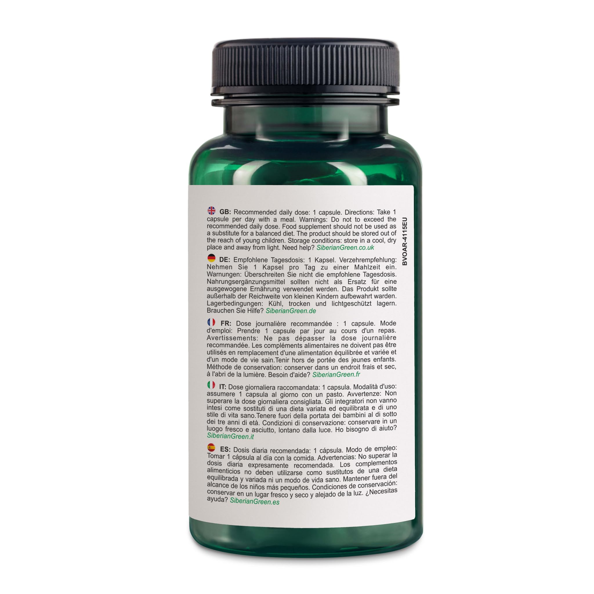 Golden Mountains Shilajit vegan capsule container showcases convenient 90-count jar.