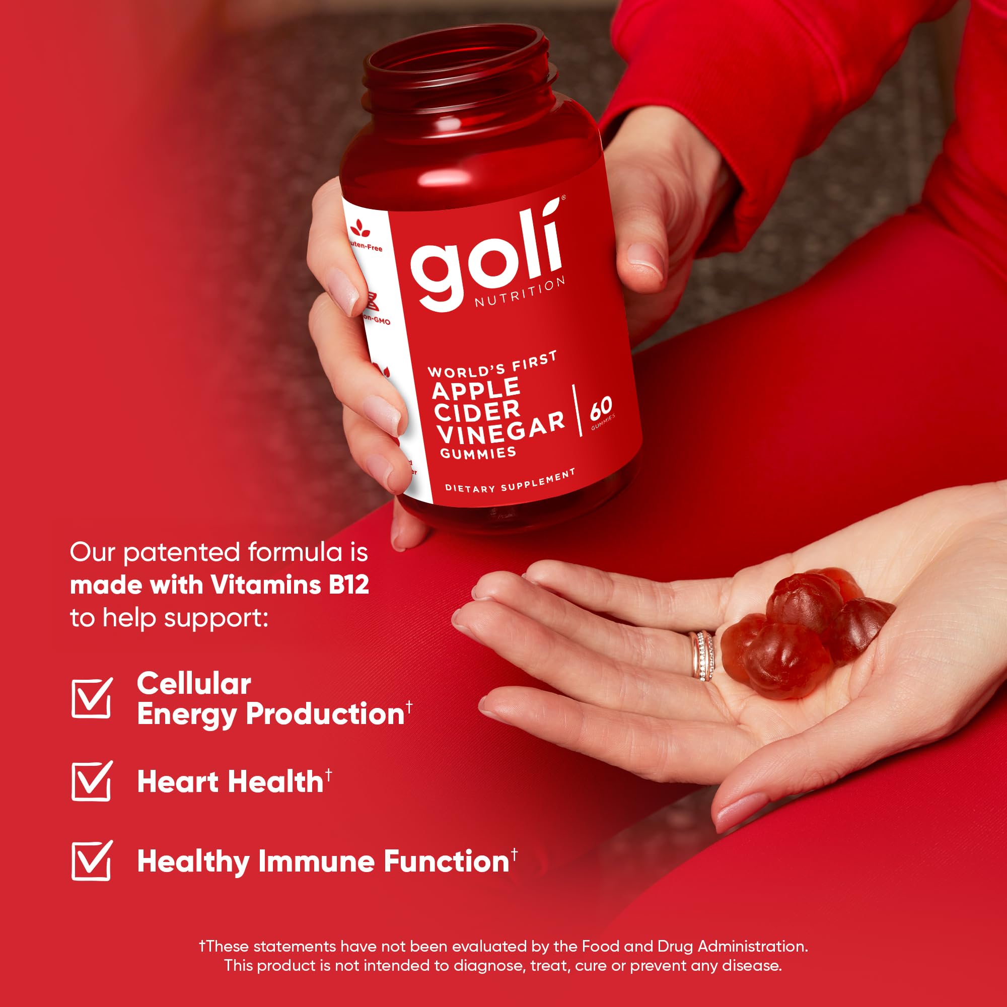 Goli Apple Cider Vinegar Gummies bottle closeup shows real apple powder and natural ingredients