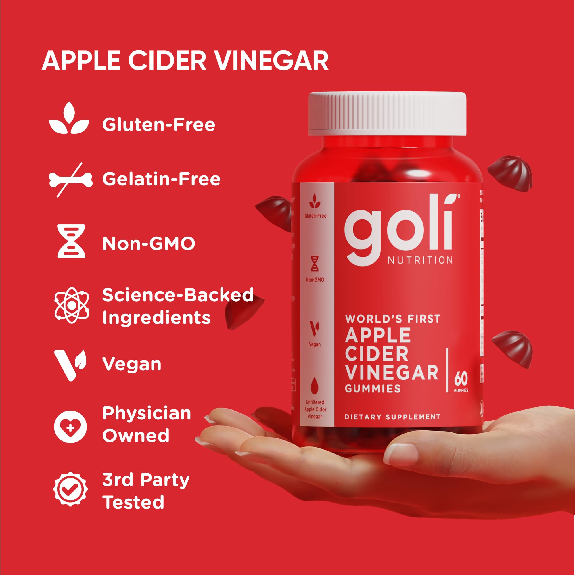 Goli Apple Cider Vinegar Gummies lifestyle shot illustrating simple daily use