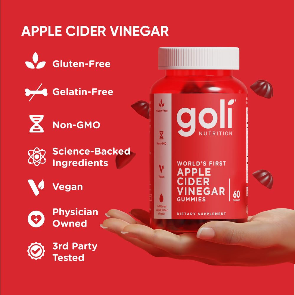 Goli Apple Cider Vinegar Gummies lifestyle shot illustrating simple daily use