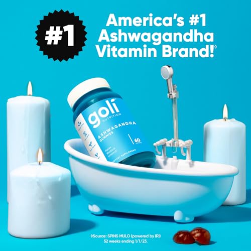 Goli Ashwagandha Gummies with KSM-66 label highlighting studied adaptogen.