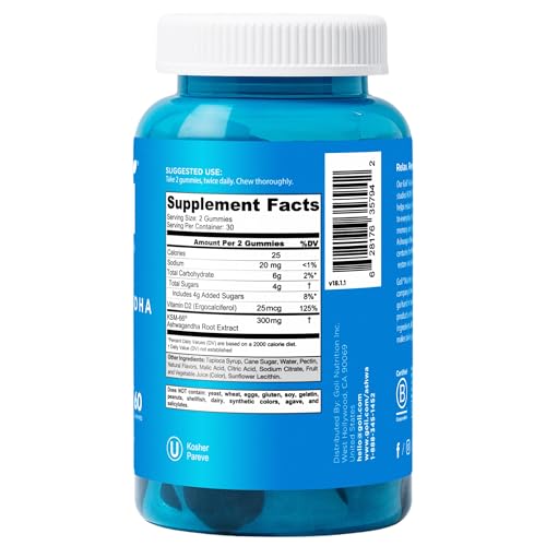 Goli Ashwagandha Gummies enriched with Vitamin D for daily nutrition.