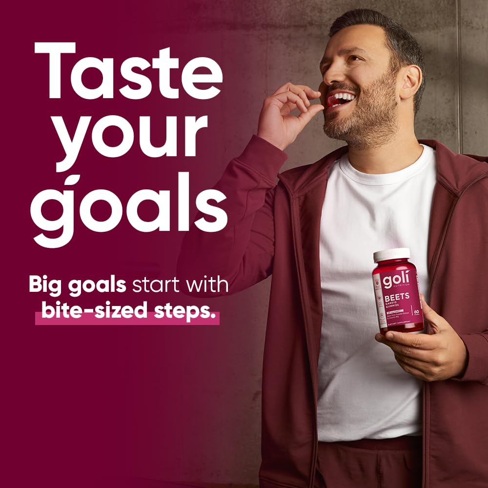 Goli Beets Cardio Gummies vitamin B12 highlight supports daily vitality.