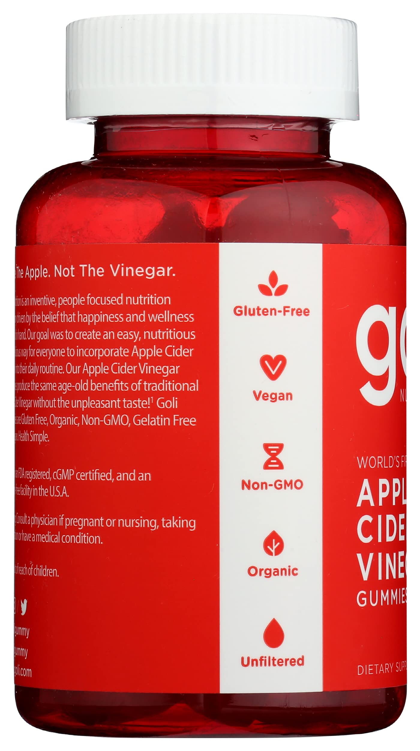 Goli gominolas vinagre manzana, textura suave para comer sin esfuerzo.
