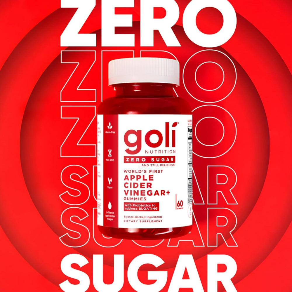 Goli ingredient panel detail showing B12 and probiotic blend