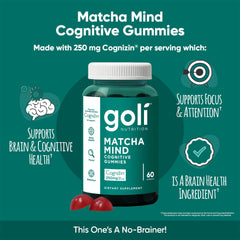 Goli Matcha Mind Gummies gummies closeup highlights vegan ingredients.