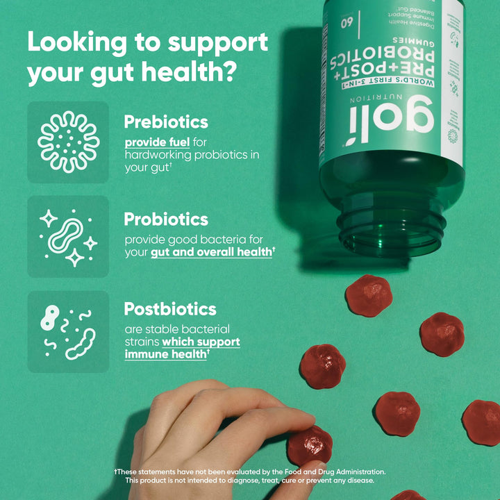 Goli gummy closeup highlights soft, chewy texture and fruit flavor ideal for morning routine.