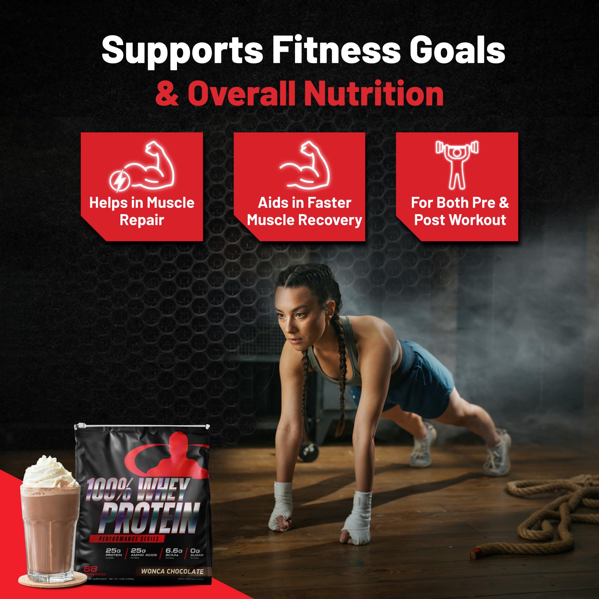Goliath Labs 100% Whey nutrition-panel details per-serving protein and ingredients
