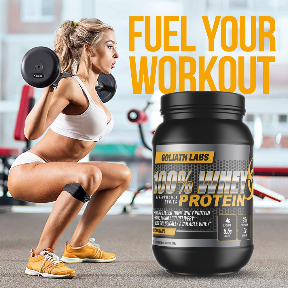 Goliath Labs whey ingredient panel highlights 25 g protein per serving