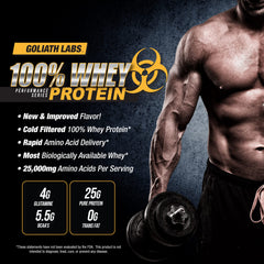 Goliath Labs whey strawberry shaker ready for a refreshing post-workout drink