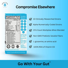 GoLive probiotic powder packet offers convenient single-serving for daily gut support.