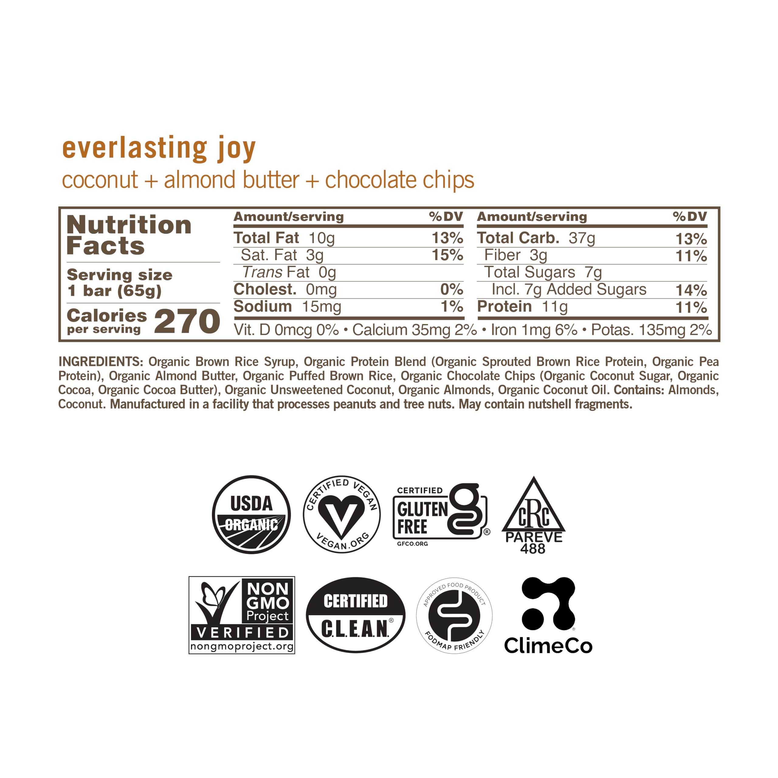 Close up of GoMacro MacroBar ingredients showing coconut flakes for organic energy