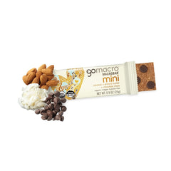 GoMacro MacroBar Mini ingredients highlight organic coconut and almond butter for clean snacking.