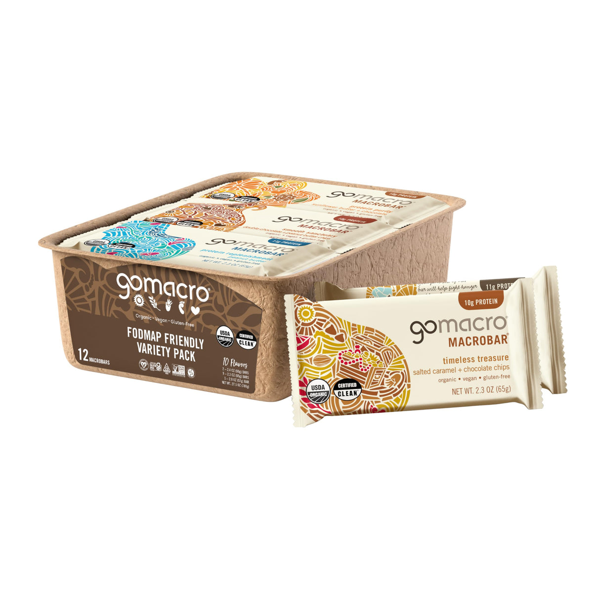 GoMacro MacroBar Peanut Butter Chocolate Chip on-the-go protein snack