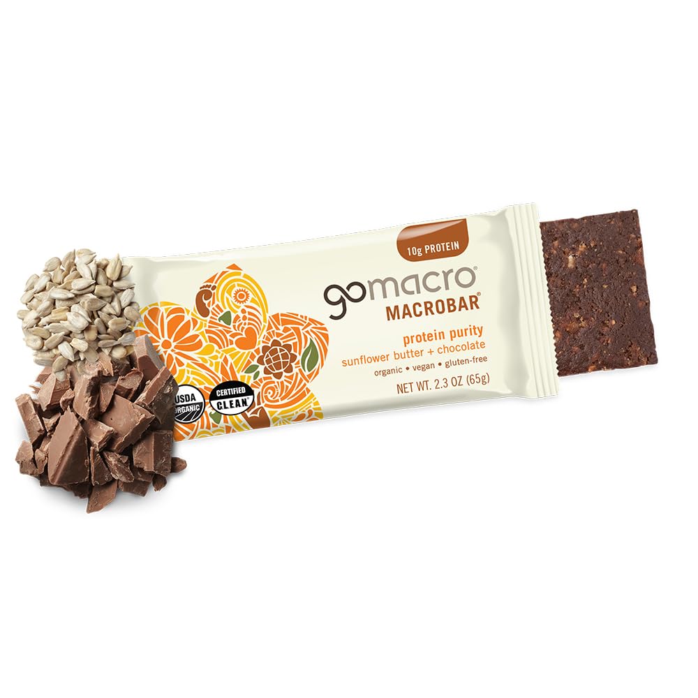 GoMacro MacroBar Sunflower Seed Butter ingredients close-up on the label.