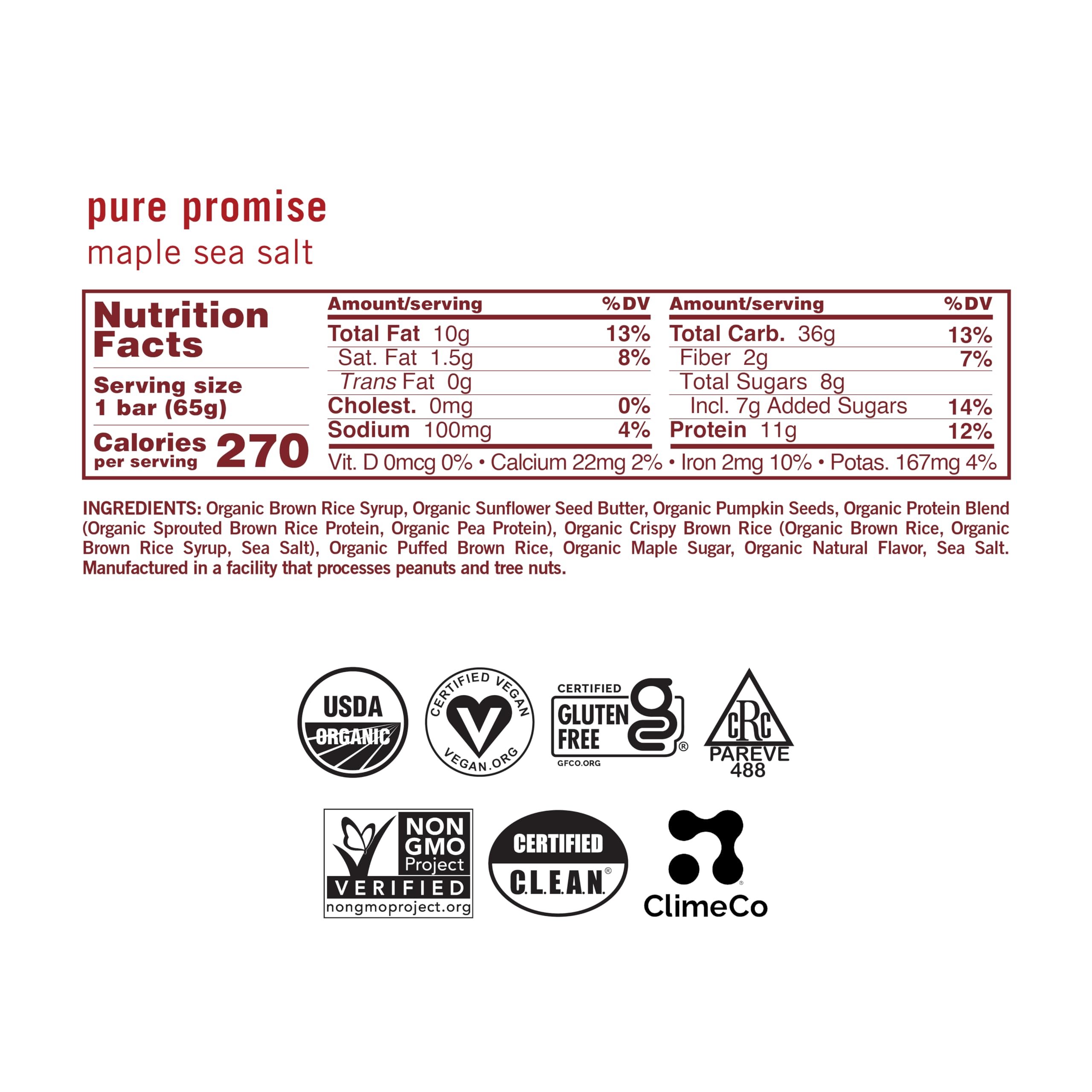 GoMacro Maple Sea Salt MacroBar closeup reveals pumpkin seeds and protein boost
