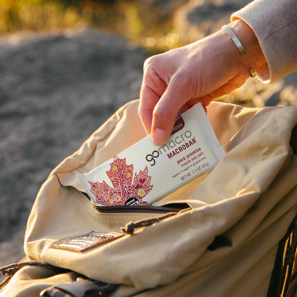 GoMacro Maple Sea Salt MacroBar with 11g protein supports energy between activities