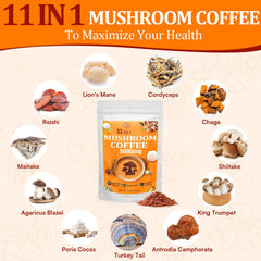 Gomhoreye Mushroom Coffee mug shot emphasizing clean, medium roast taste.