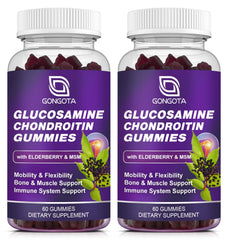 GONGOTA glucosamine chondroitin gummies bottle promoting flexible movement.