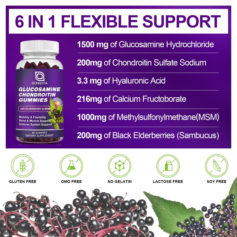 Gongota gummies pack displays label and mobility support idea.