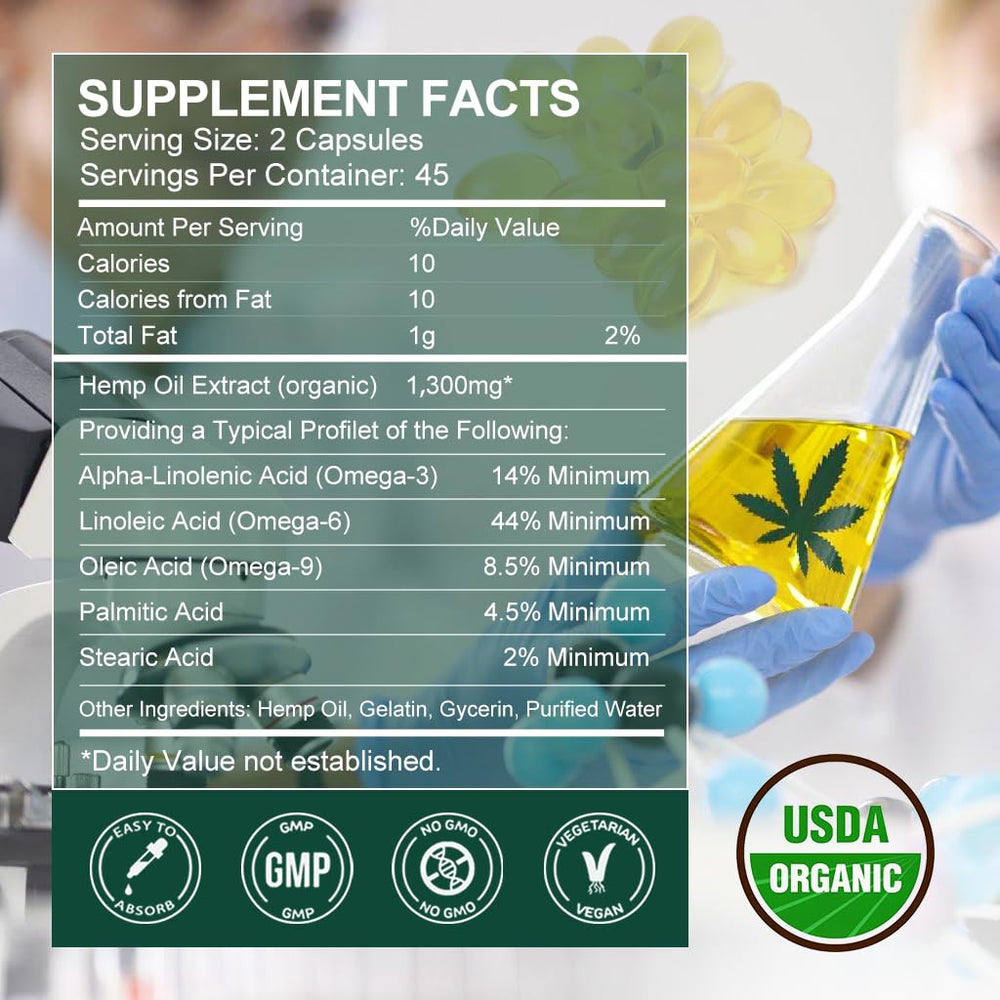 GONGOTA hemp oil capsules softgels with no strong smell, easy to swallow.
