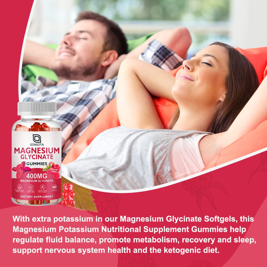 GONGOTA Magnesium Glycinate Gummies raspberry flavor and mood support