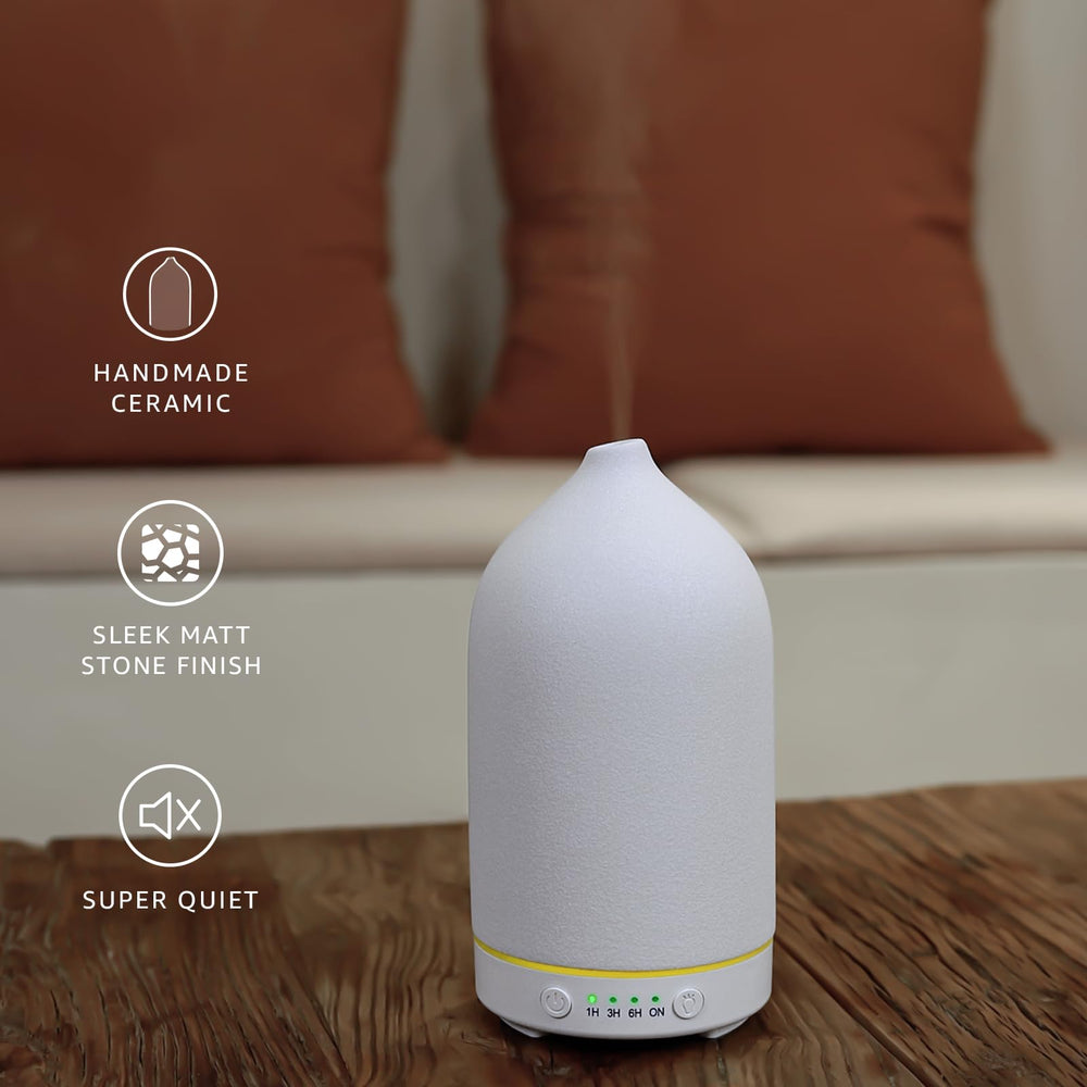 Gooamp diffuser placed on a bedroom nightstand for nighttime comfort