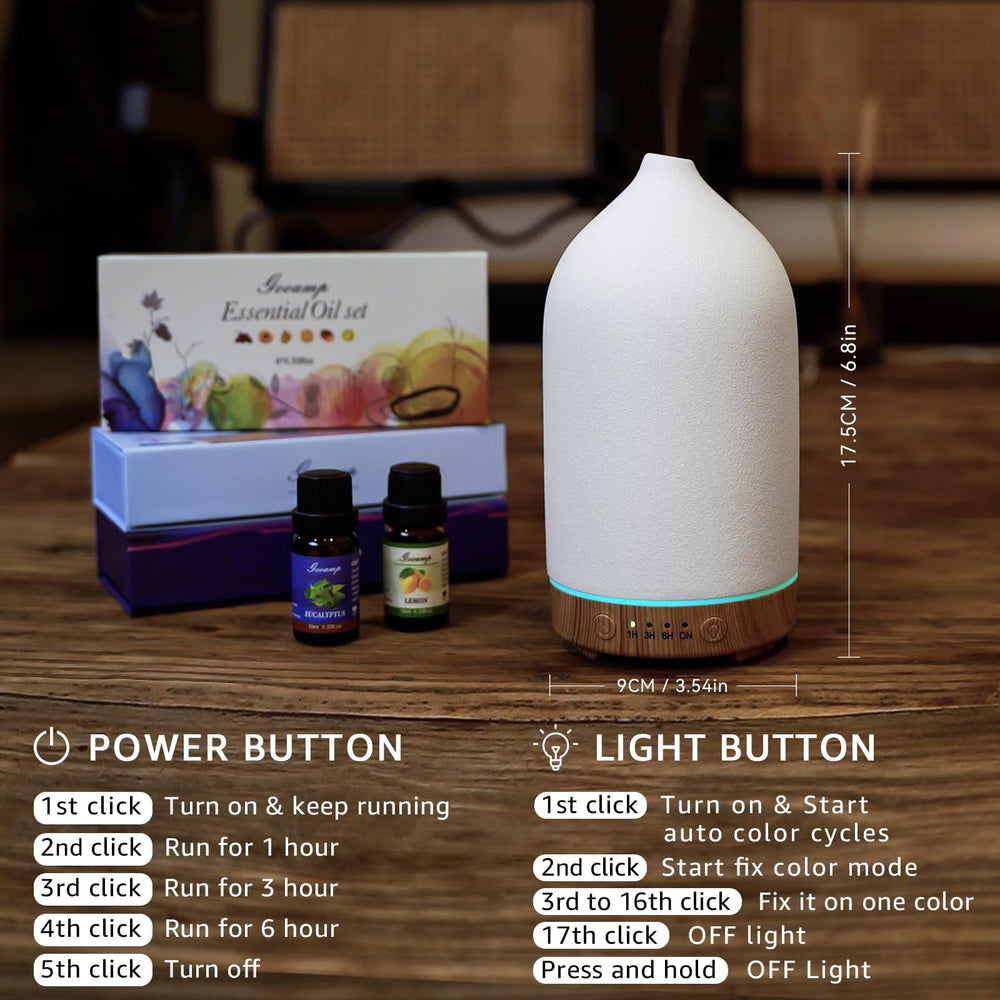 Gooamp diffuser humidifying a room up to 300 sq ft with essential oils